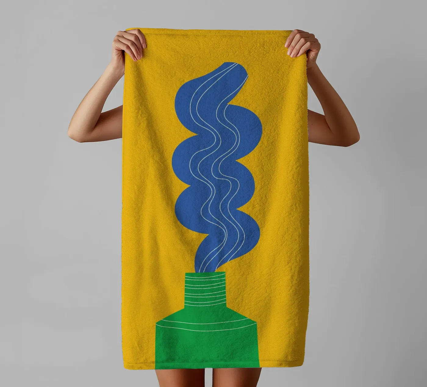 Toothpaste Funky towel by Studio Fun Boy