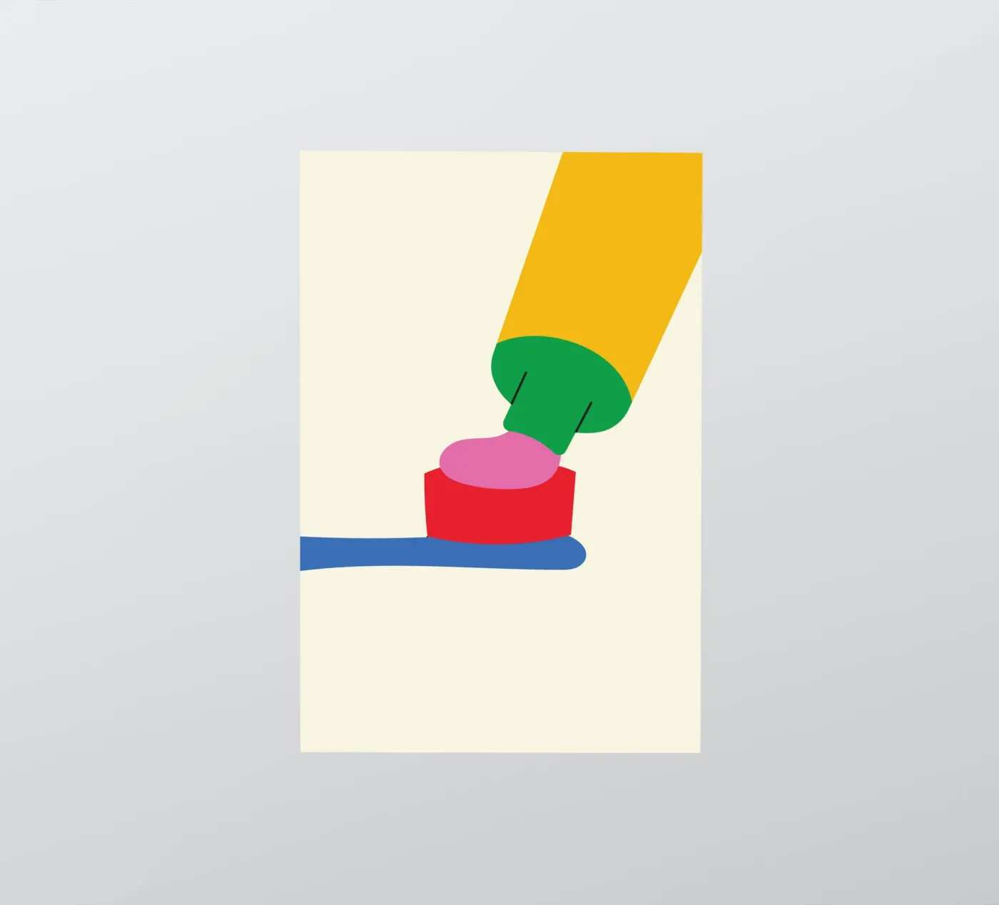 Schattige tandpasta sticker van Studio Fun Boy