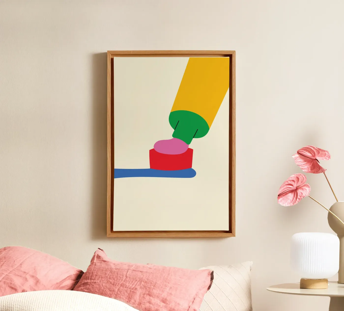 Schattige tandpasta canvas van Studio Fun Boy