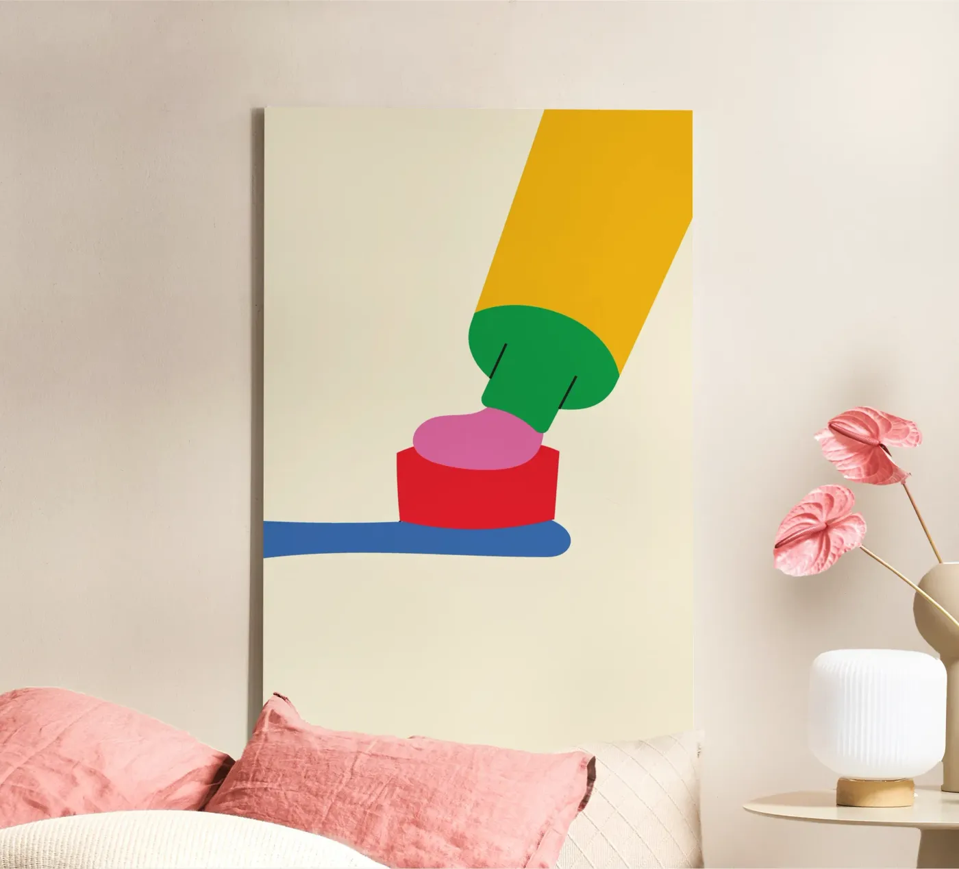 Schattige tandpasta canvas van Studio Fun Boy