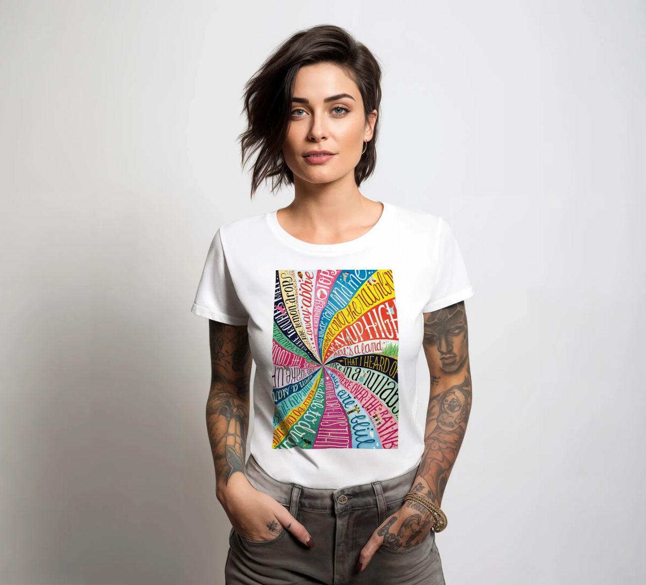 Over the Rainbow - Draw Me A Song Project Frauen T-Shirt von Nour Tohme