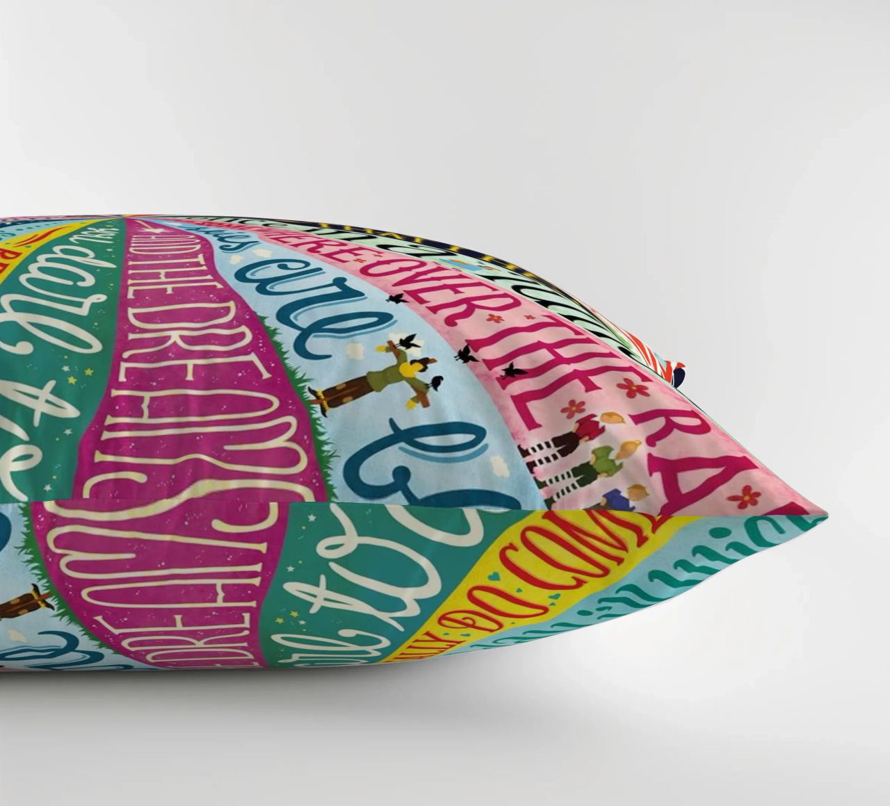 Over the Rainbow - Draw Me A Song Project decorative cushion by Nour Tohme