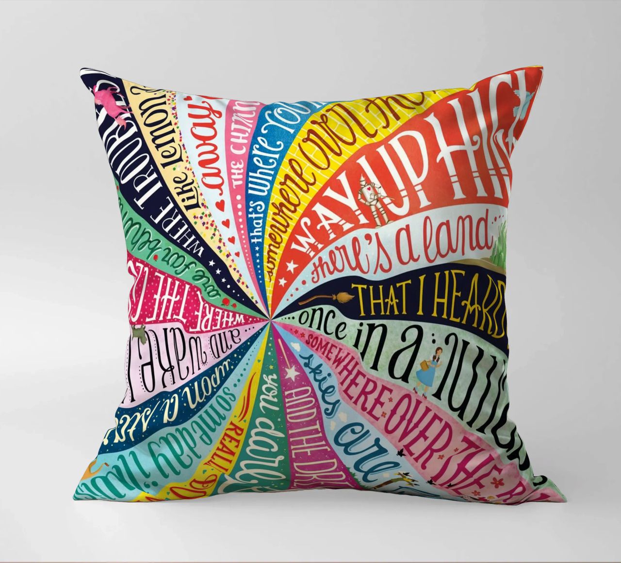 Over the Rainbow - Draw Me A Song Project decorative cushion by Nour Tohme