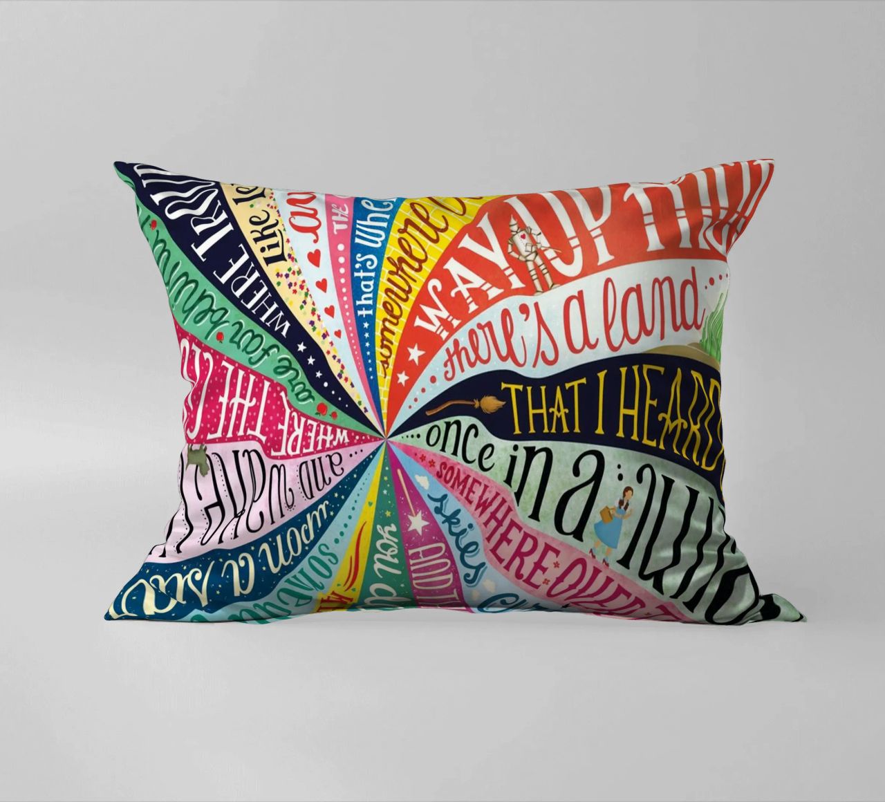 Over the Rainbow - Draw Me A Song Project decorative cushion by Nour Tohme