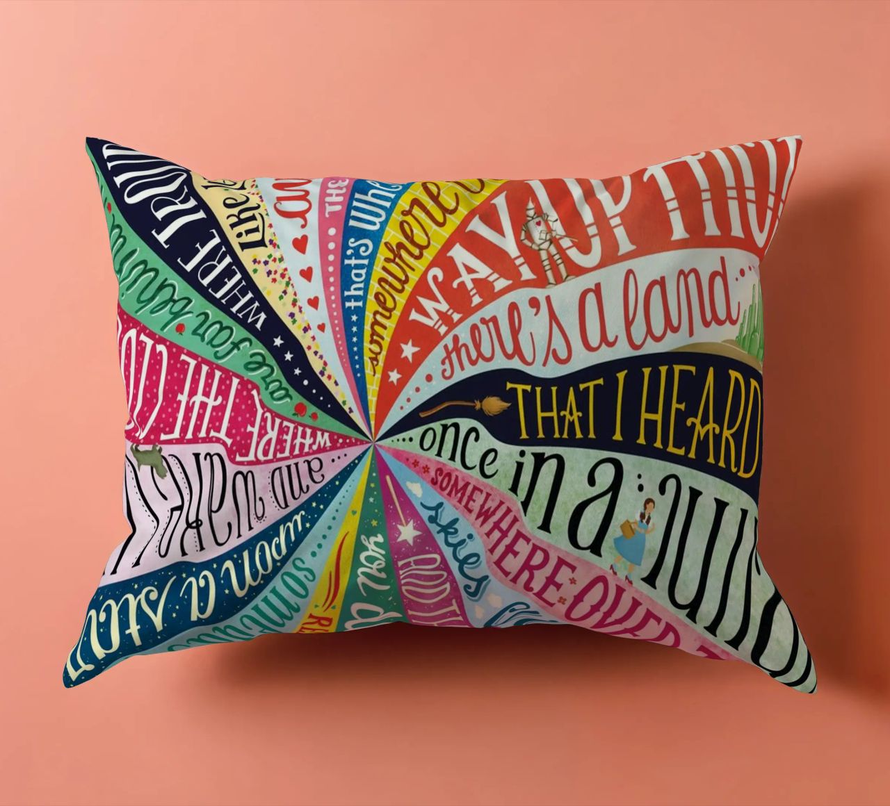 Over the Rainbow - Draw Me A Song Project decorative cushion by Nour Tohme