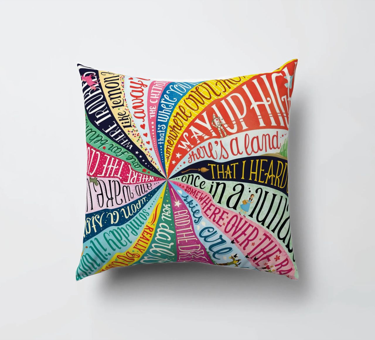 Over the Rainbow - Draw Me A Song Project decorative cushion by Nour Tohme