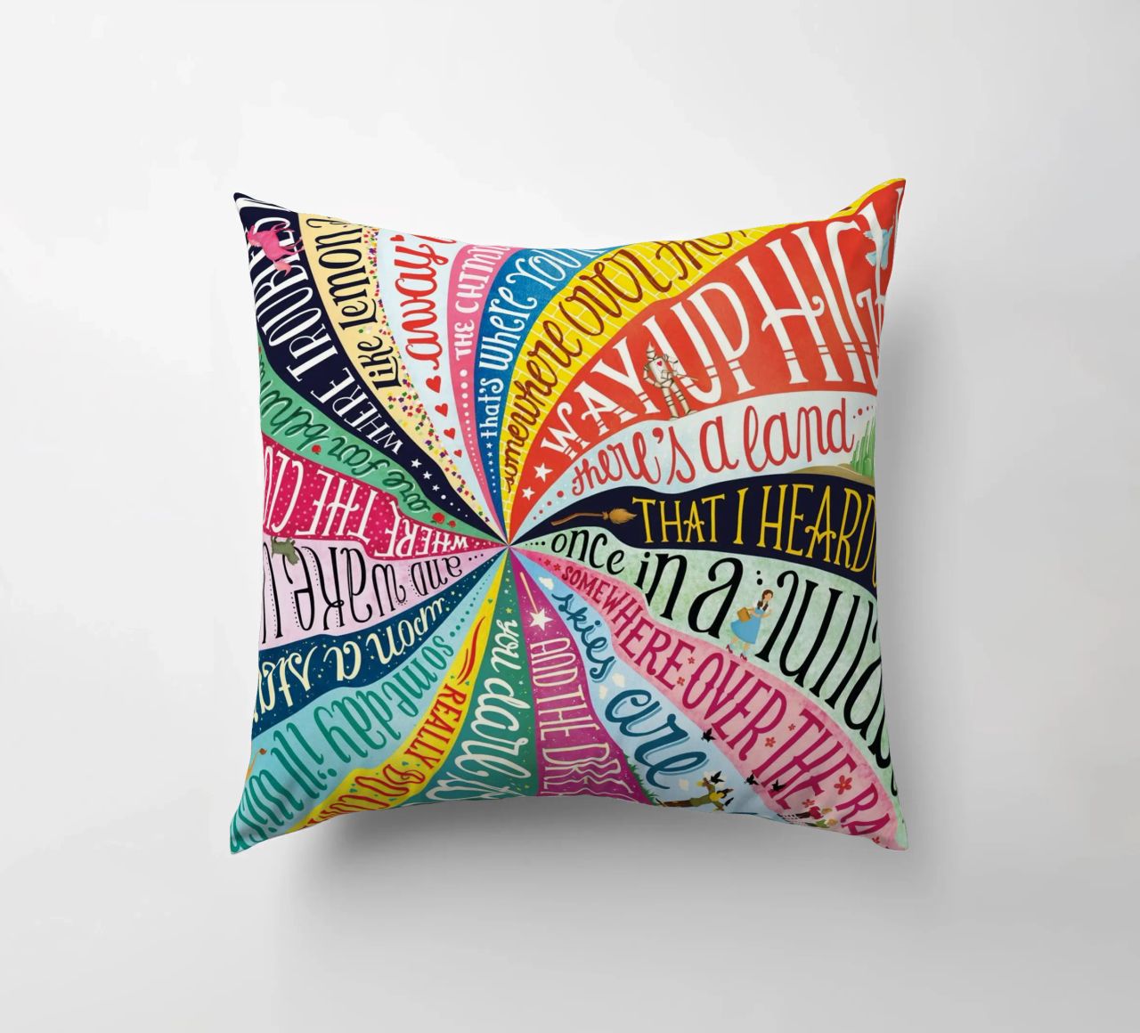 Over the Rainbow - Draw Me A Song Project decorative cushion by Nour Tohme