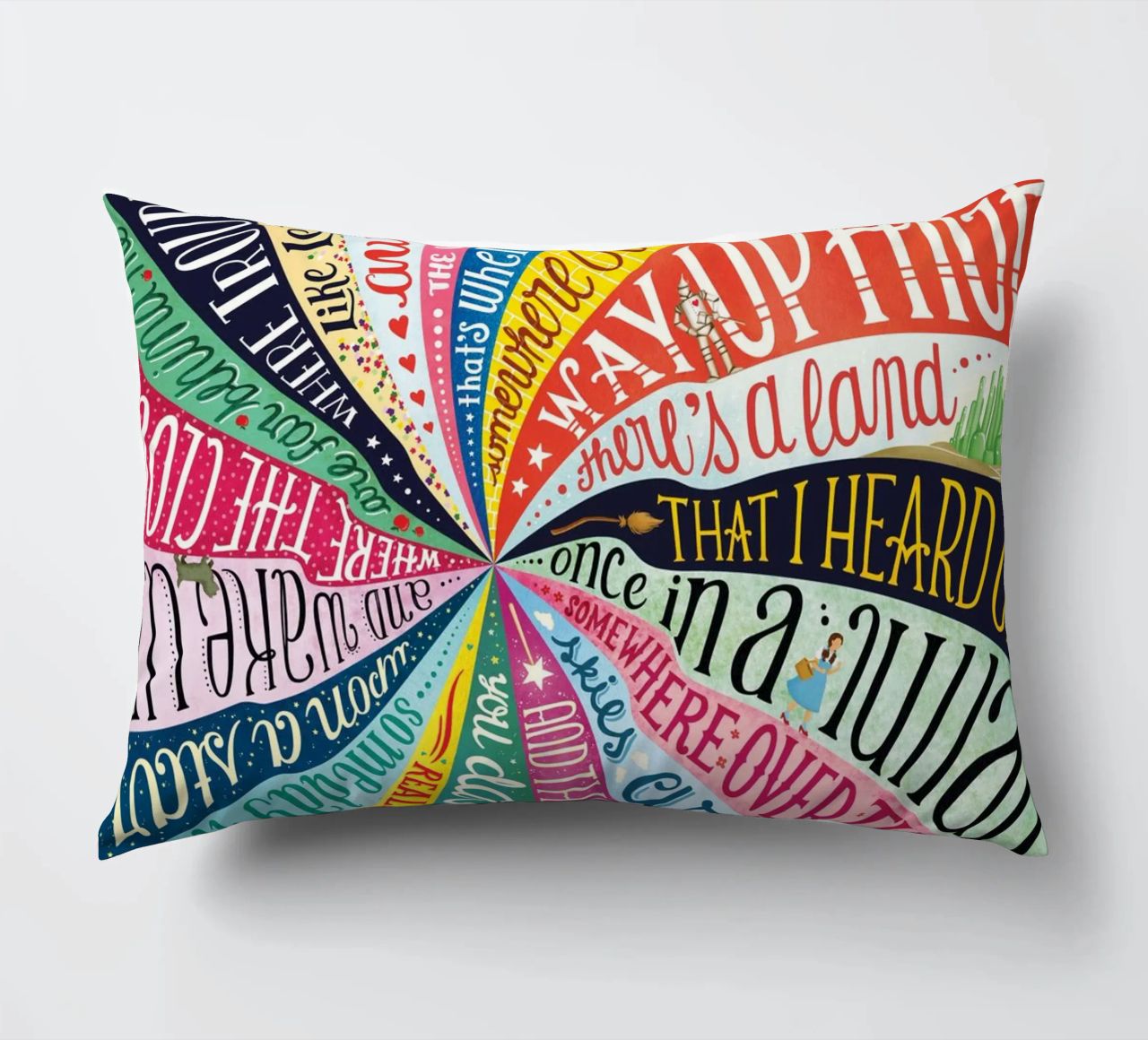 Over the Rainbow - Draw Me A Song Project decorative cushion by Nour Tohme
