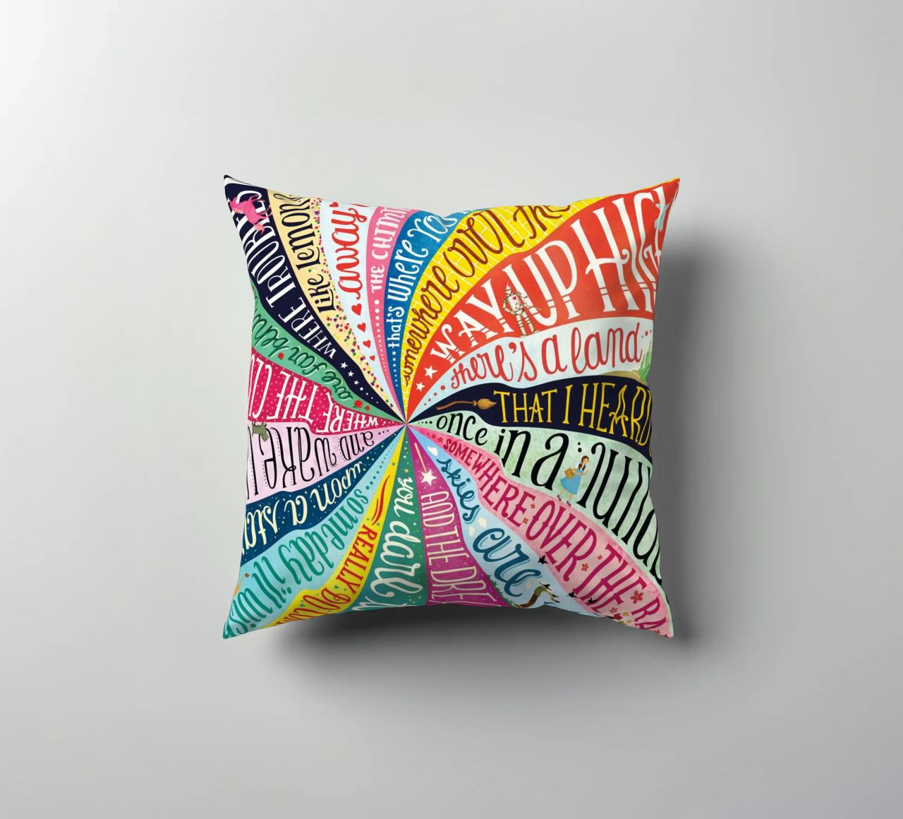 Over the Rainbow - Draw Me A Song Project decorative cushion by Nour Tohme