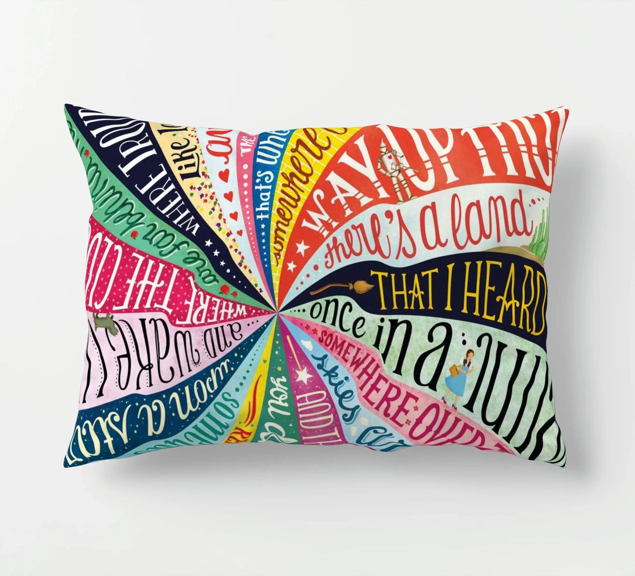 Over the Rainbow - Draw Me A Song Project decorative cushion by Nour Tohme