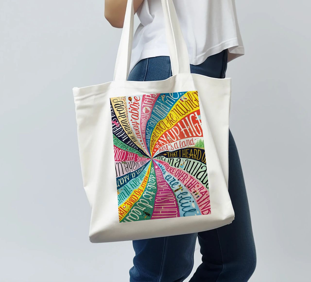 Over the Rainbow - Draw Me A Song Project tote bag by Nour Tohme