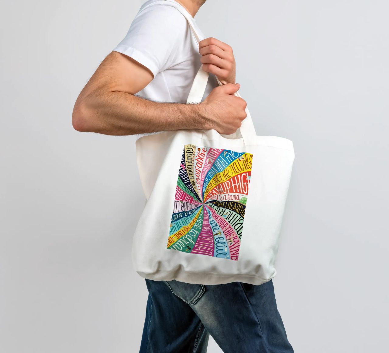 Over the Rainbow - Draw Me A Song Project tote bag by Nour Tohme