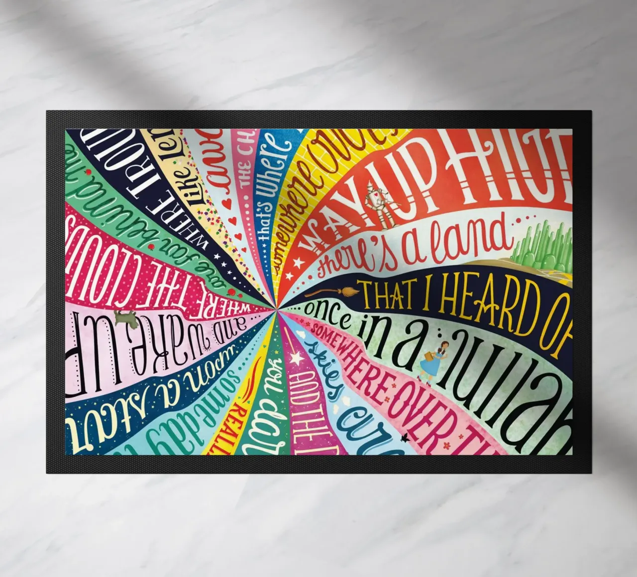 Over the Rainbow - Draw Me A Song Project doormat by Nour Tohme