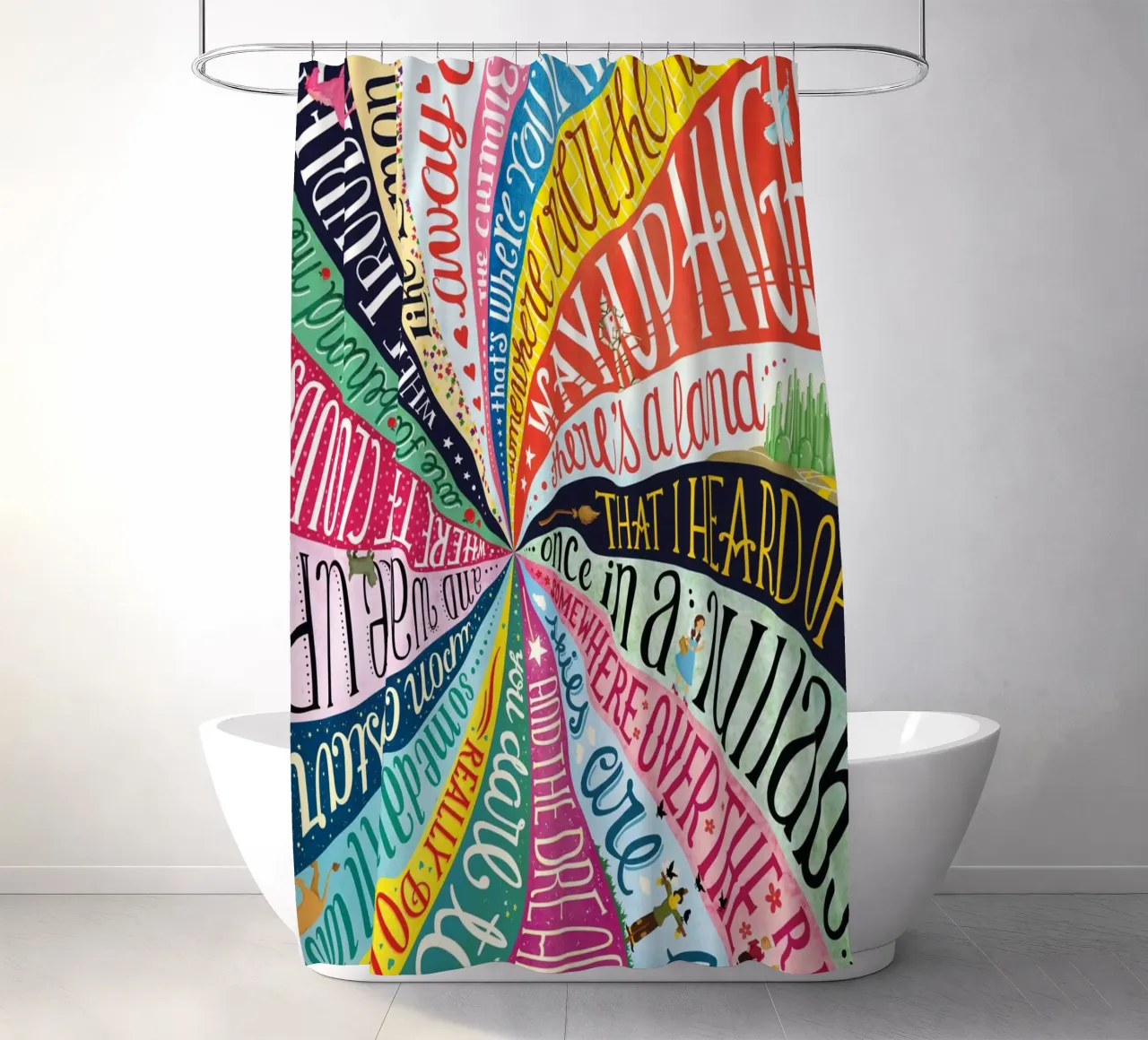 Over the Rainbow - Draw Me A Song Project shower curtain by Nour Tohme