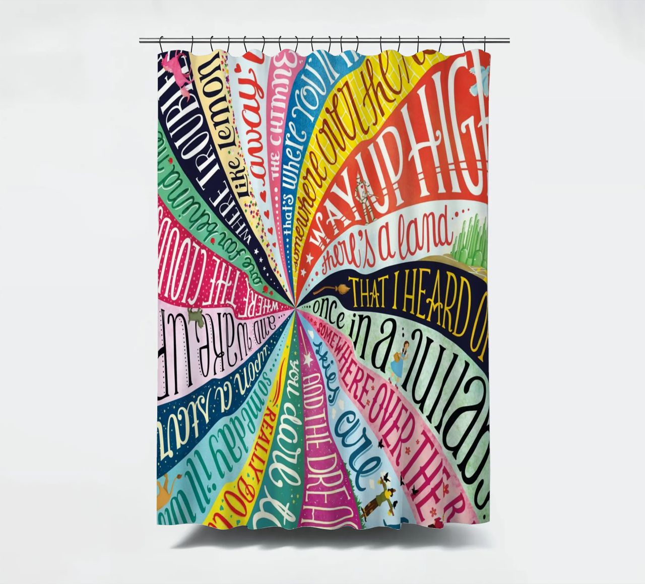 Over the Rainbow - Draw Me A Song Project Duschvorhang von Nour Tohme