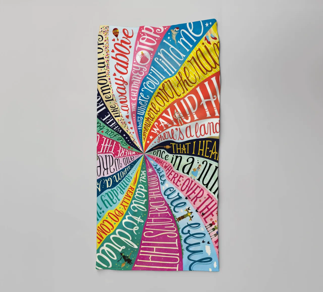 Over the Rainbow - Draw Me A Song Project asciugamano da bagno da Nour Tohme