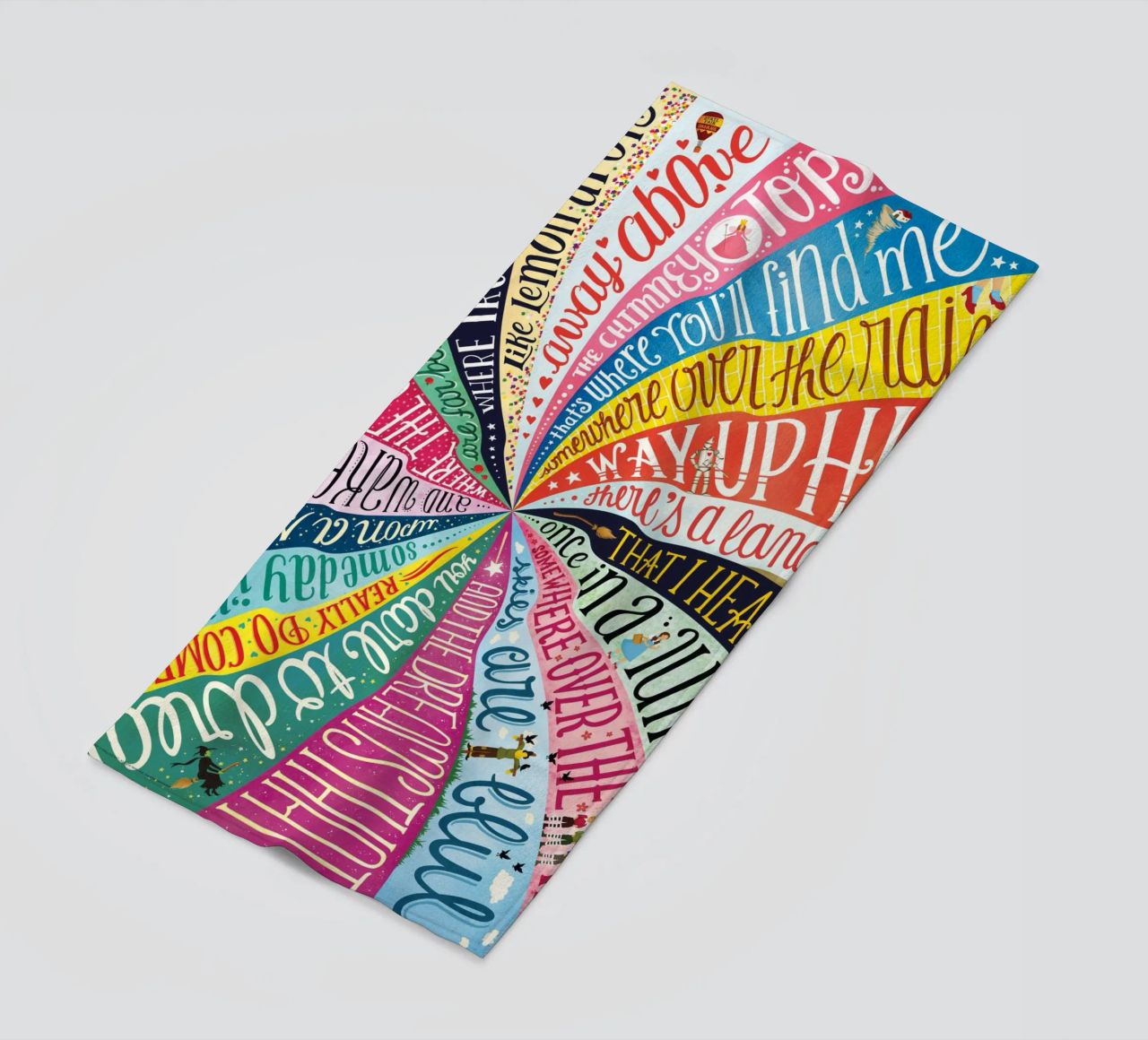 Over the Rainbow - Draw Me A Song Project beach towel by Nour Tohme