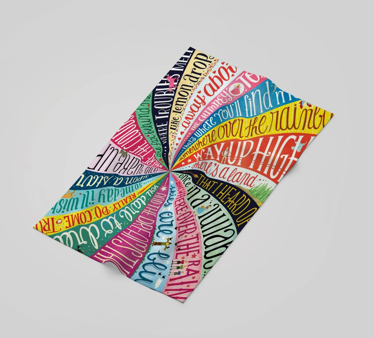Over the Rainbow - Draw Me A Song Project Strandtuch von Nour Tohme