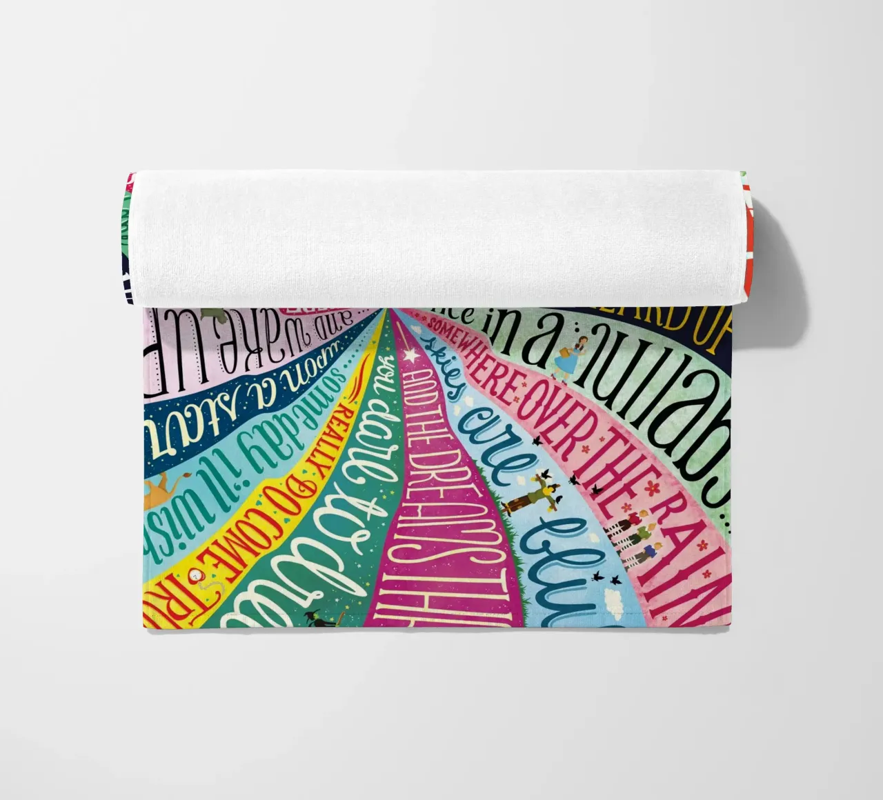 Over the Rainbow - Draw Me A Song Project beach towel by Nour Tohme