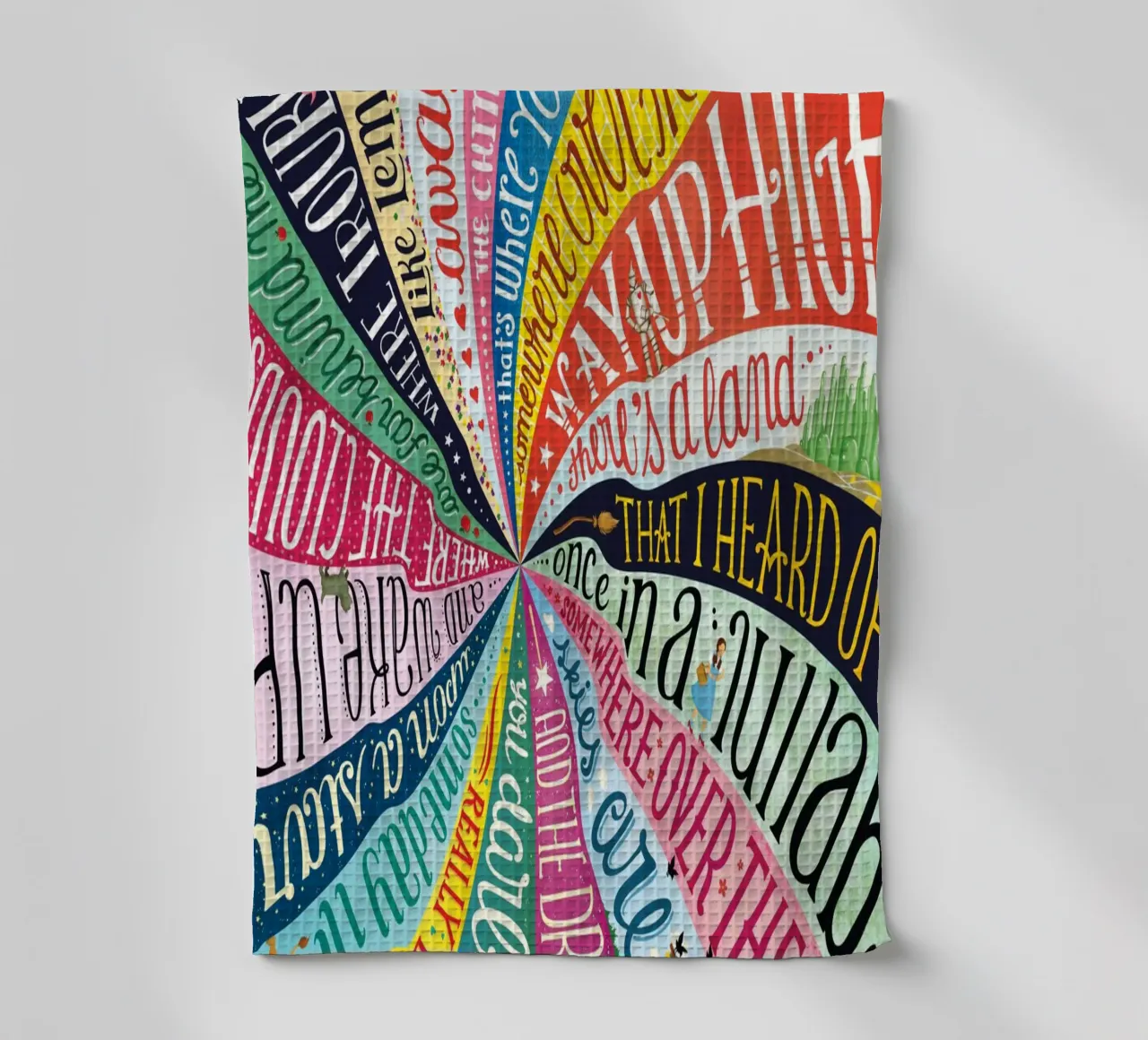 Over the Rainbow - Draw Me A Song Project Geschirrtuch von Nour Tohme