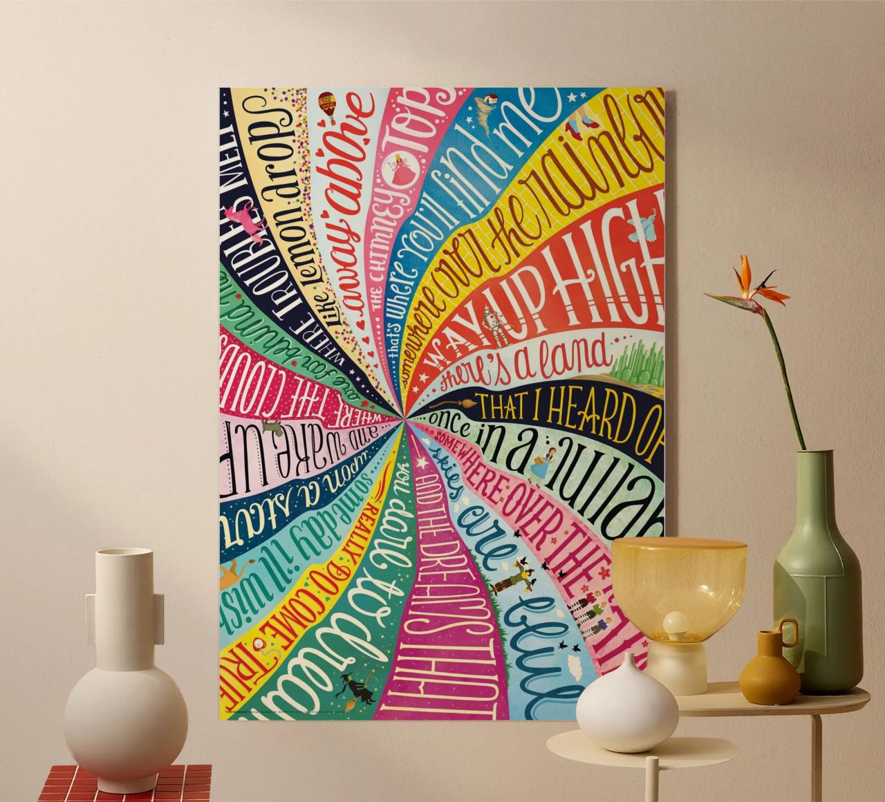 Over the Rainbow - Draw Me A Song Project acryl van Nour Tohme