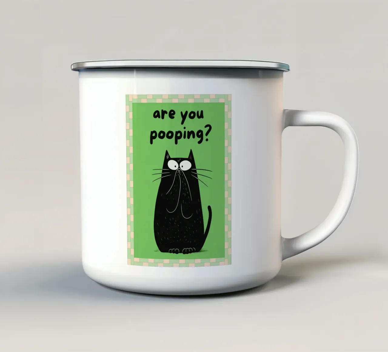 gatto stai facendo la cacca in bagno tazza in smalto da Deetooz