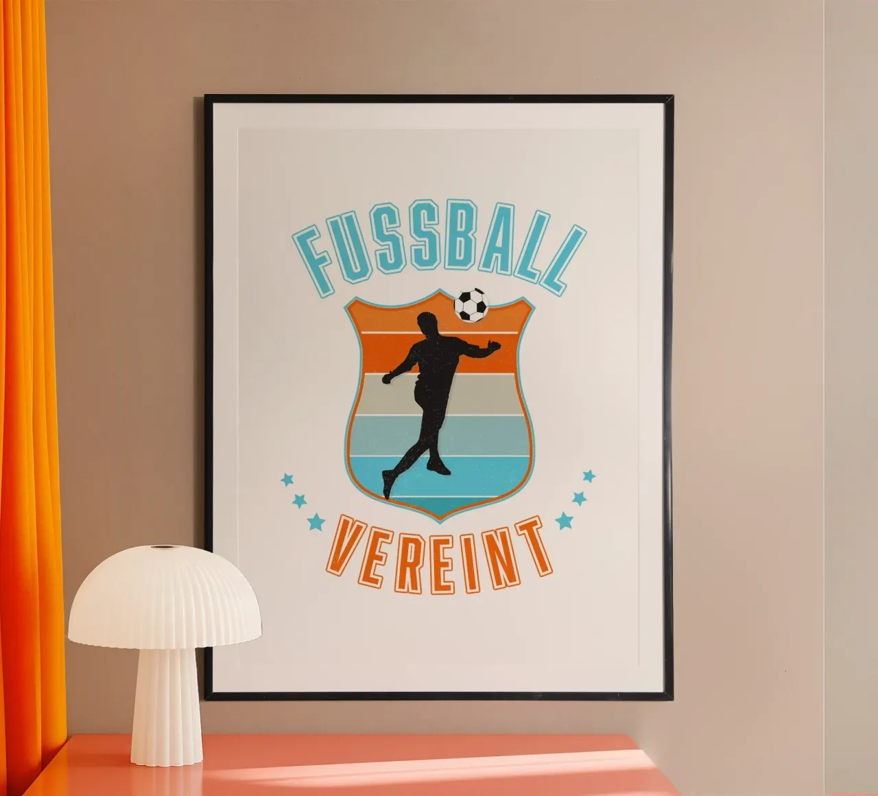 Il calcio unisce. Una frase bella e stimolante. poster con telaio in plastica da CalliLetters