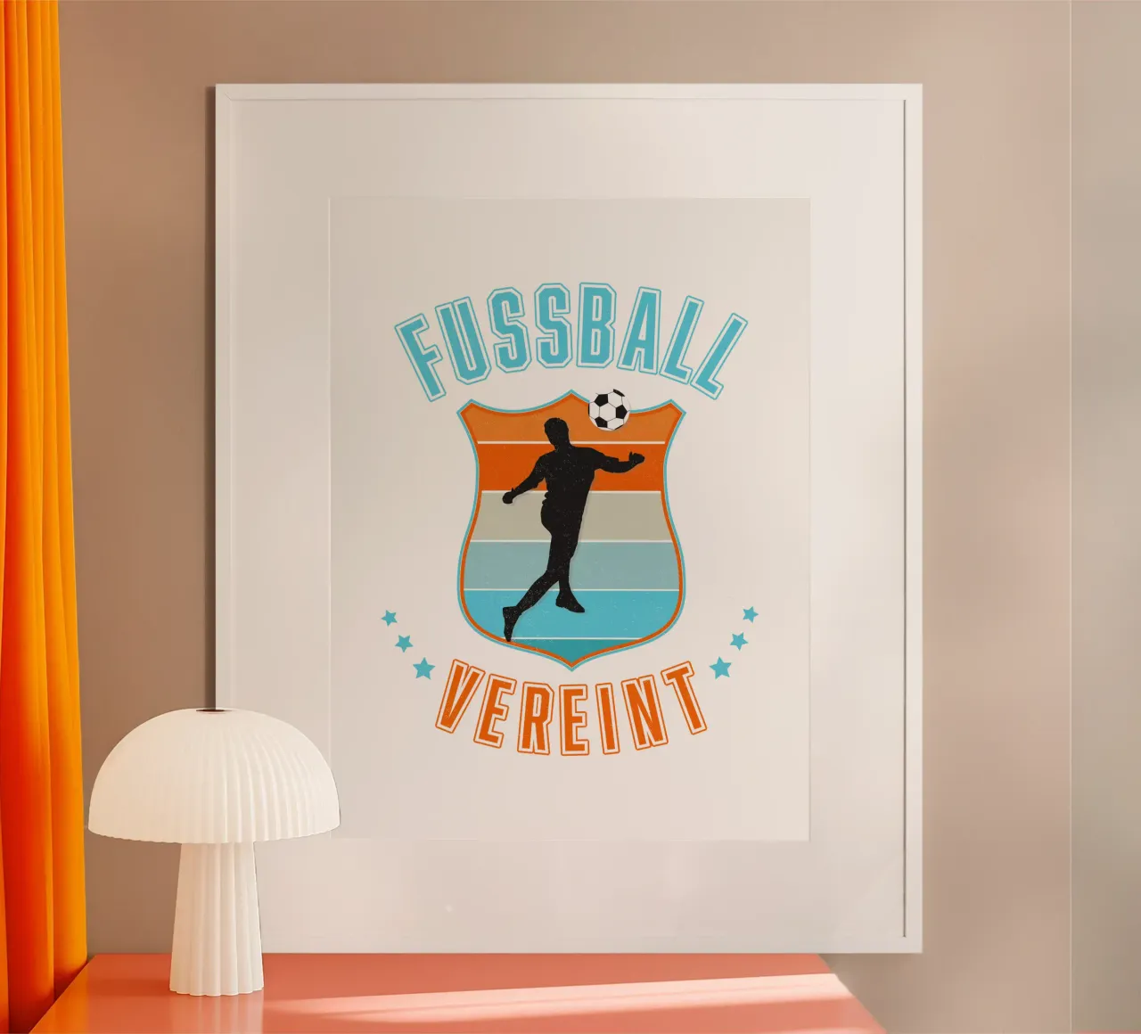 Il calcio unisce. Una frase bella e stimolante. poster con telaio in plastica da CalliLetters