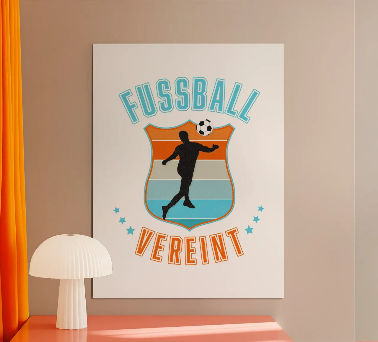 Il calcio unisce. Una frase bella e stimolante. poster con telaio in plastica da CalliLetters