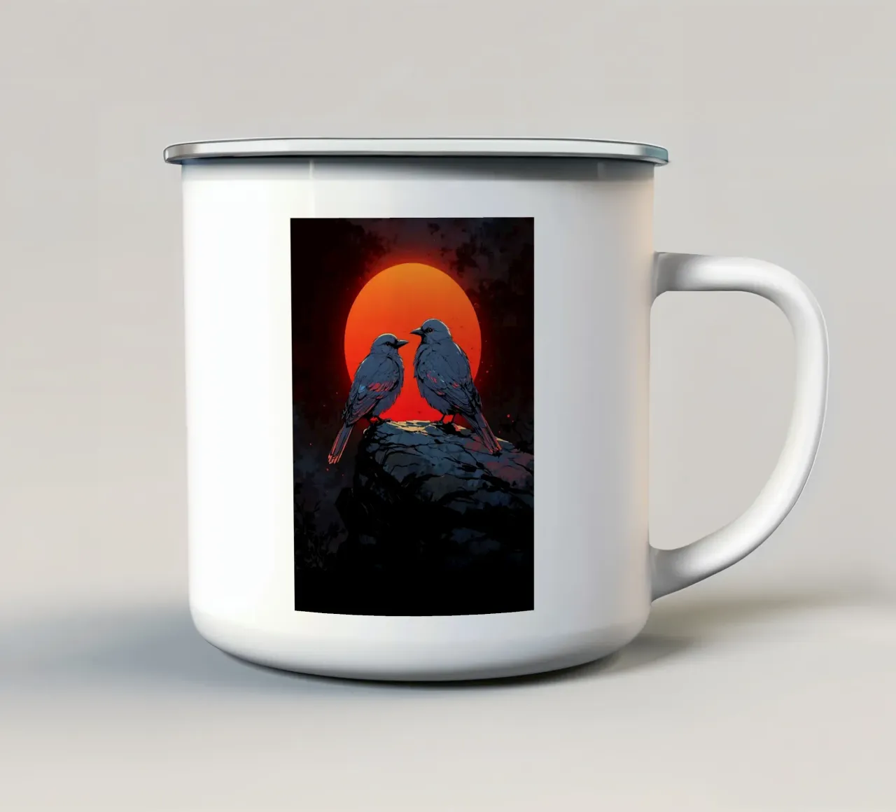 Due cuori, un orizzonte tazza in smalto da uniqe world