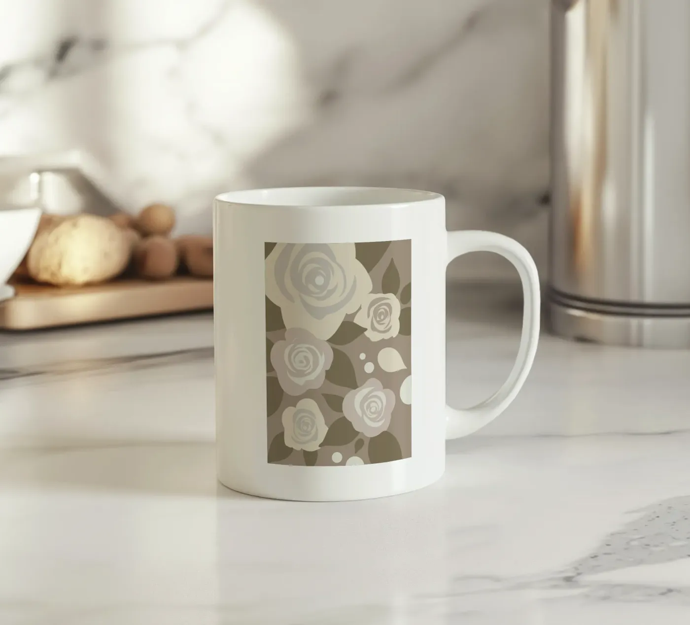 Rose Flower Pattern ceramic mug by SPECIAL FLOWER PATTERNS