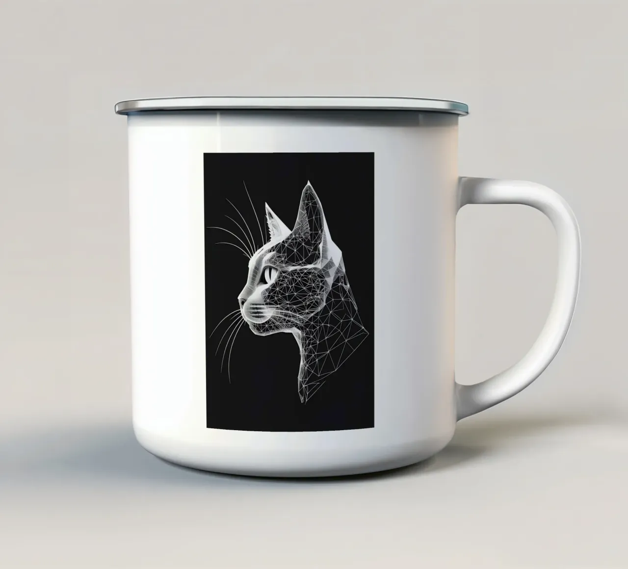 Poligonale Cyber Cat Poligonale tazza in smalto da uniqe world