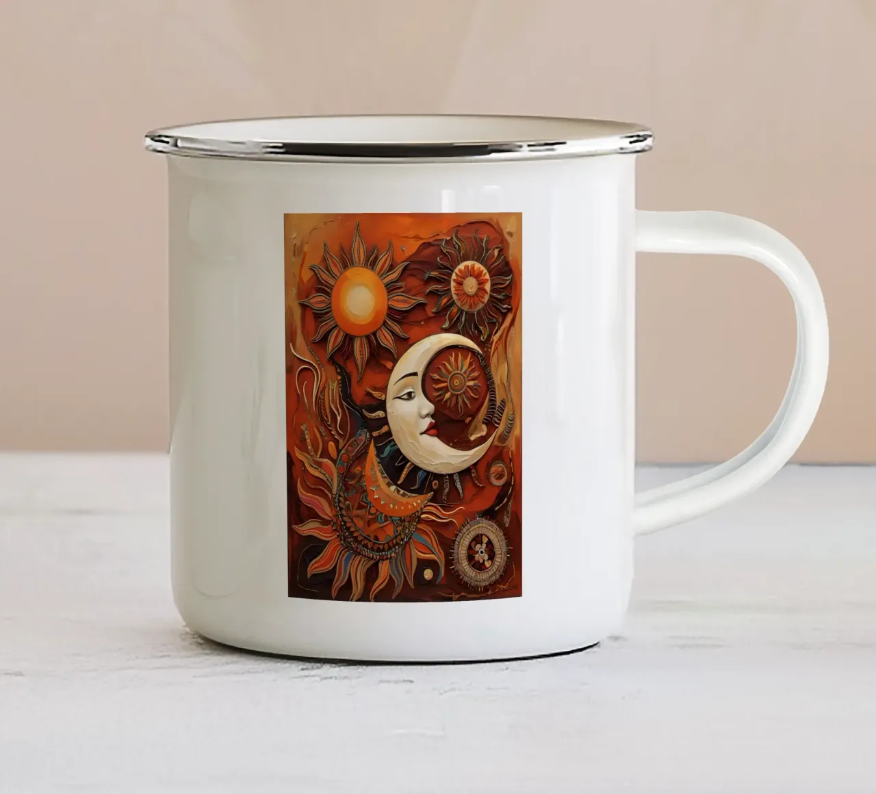 De hemelse symfonie emaille mok van uniqe world