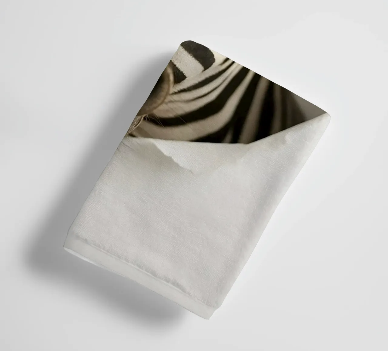 Curious Zebra Peeking Through Torn Paper Art Print towel by Cut-out Critter Gallery