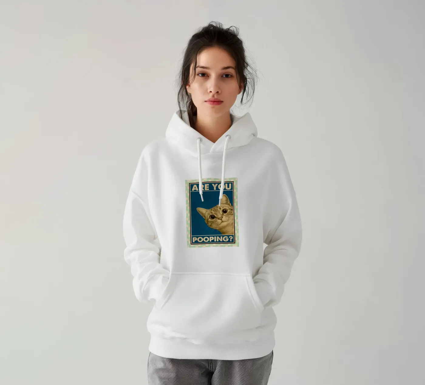 chat fais-tu caca sweat à capuche de Deetooz