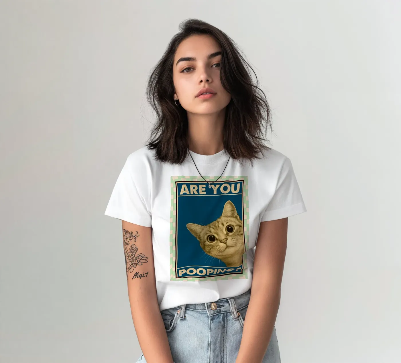 chat fais-tu caca t-shirt de Deetooz