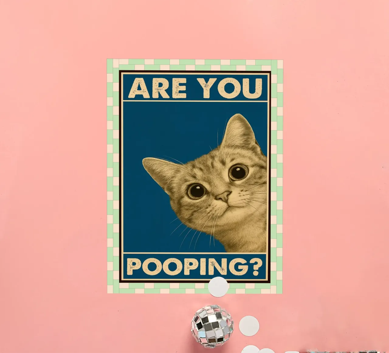 chat fais-tu caca autocollant de Deetooz