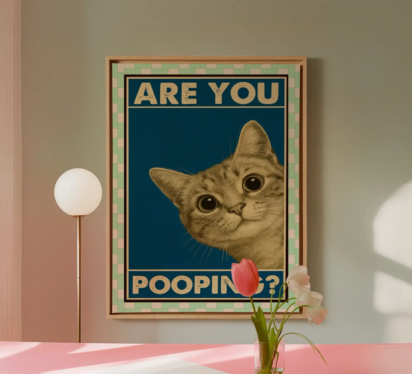 gatto stai facendo la cacca tela da Deetooz