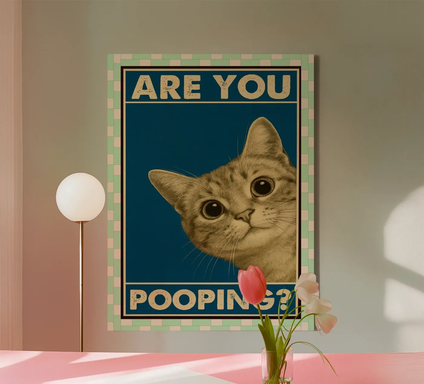 chat fais-tu caca toile de Deetooz