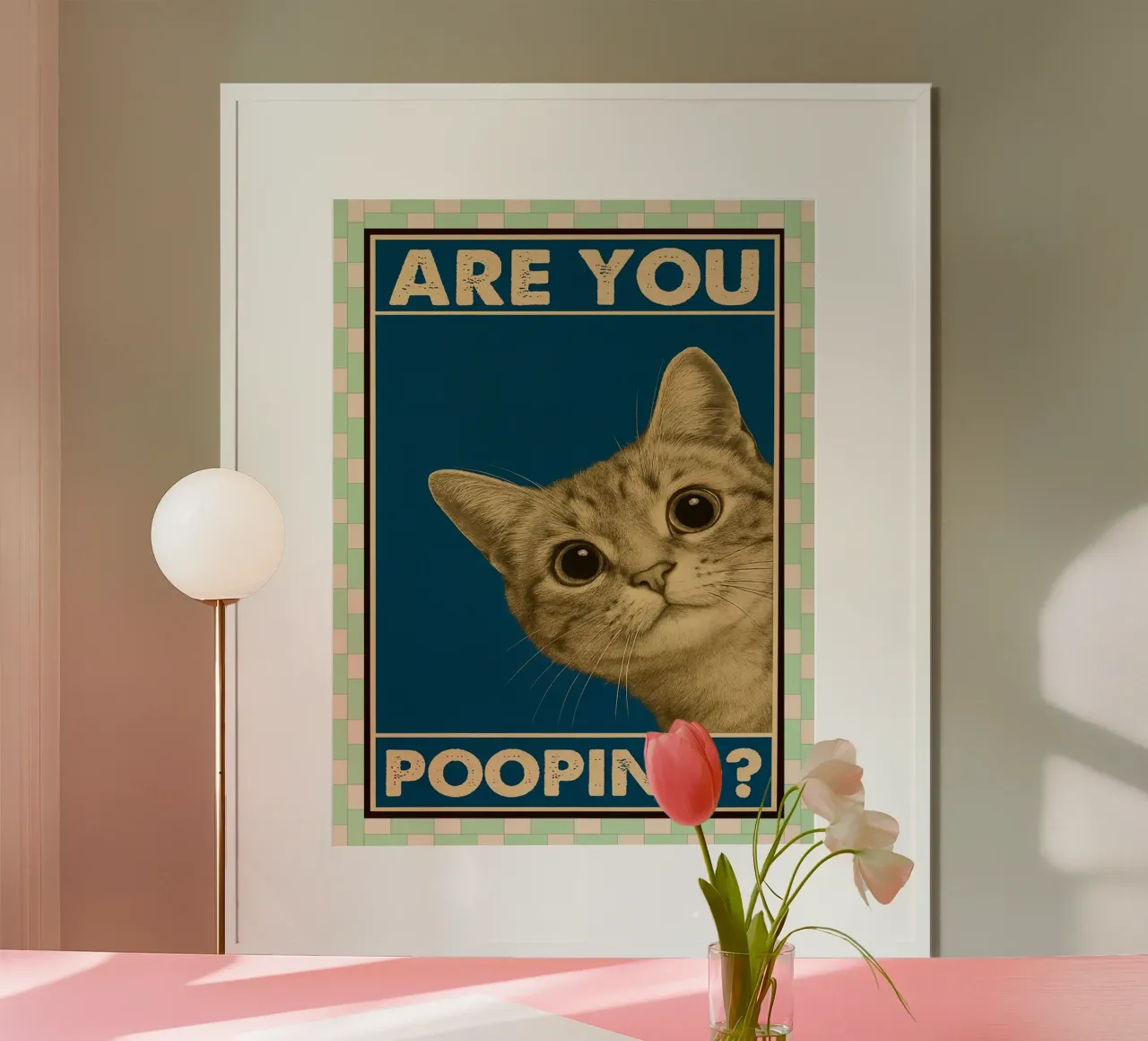 chat fais-tu caca poster de Deetooz