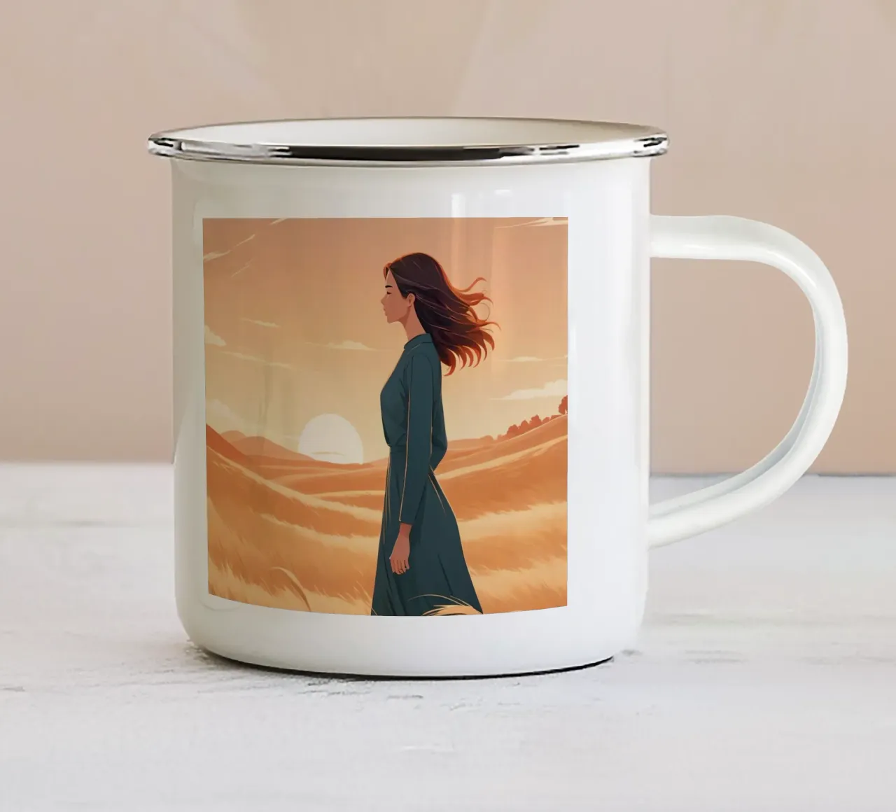 Calma dorata tazza in smalto da Maison Solis