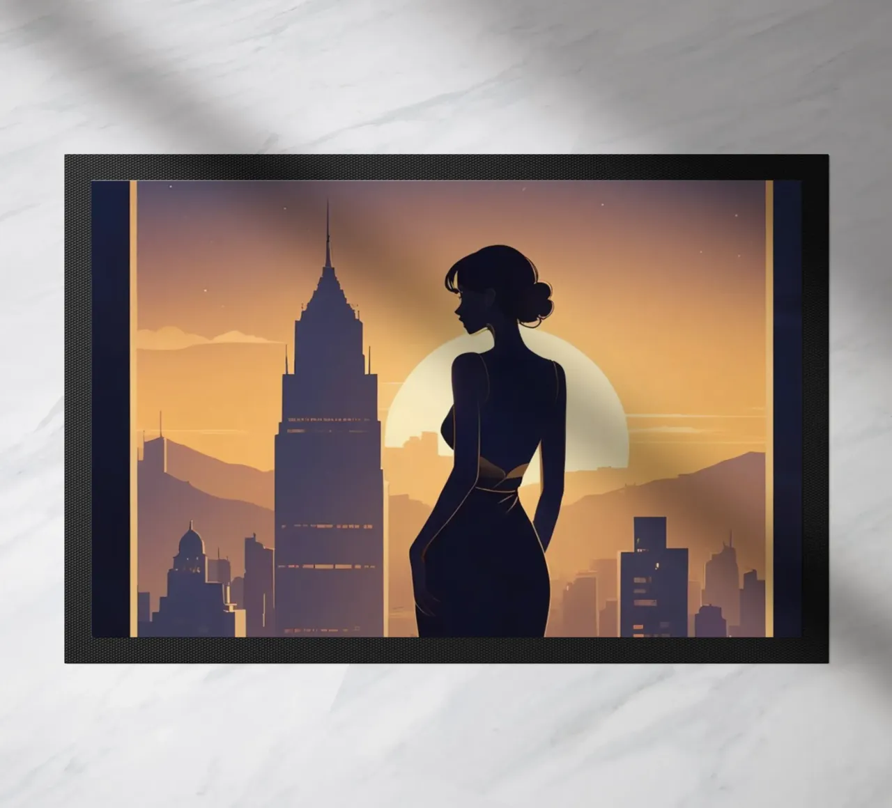 Skyline weerspiegelingen deurmat van Maison Solis