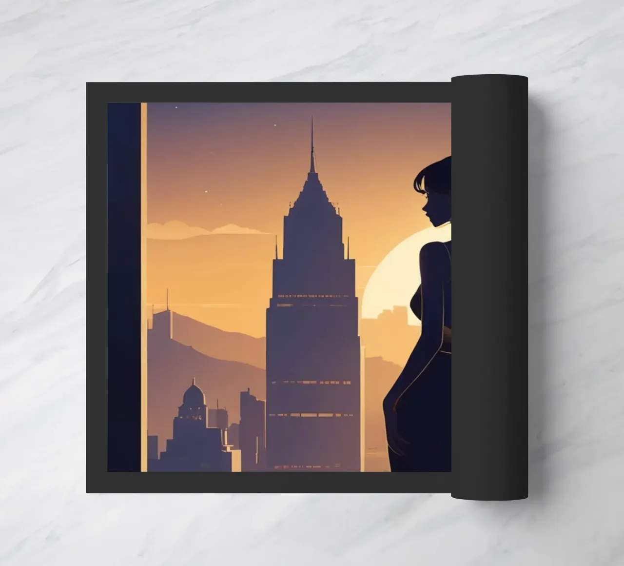 Skyline weerspiegelingen deurmat van Maison Solis