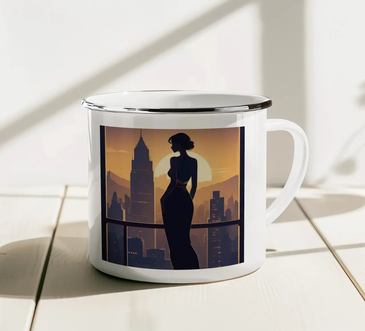 Riflessi del cielo tazza in smalto da Maison Solis