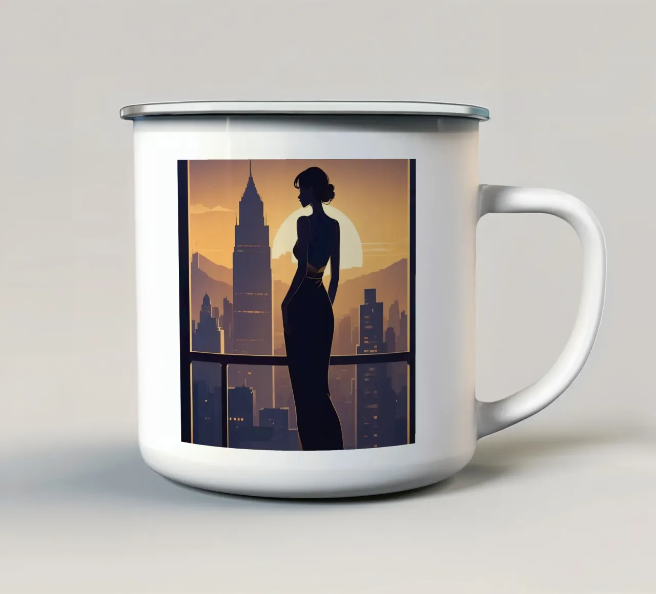 Riflessi del cielo tazza in smalto da Maison Solis