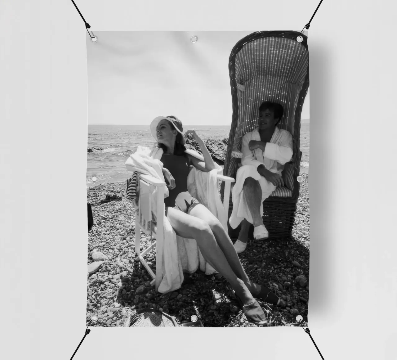 audrey hepburn 2 telo in pvc da BLACK WITH WHITE