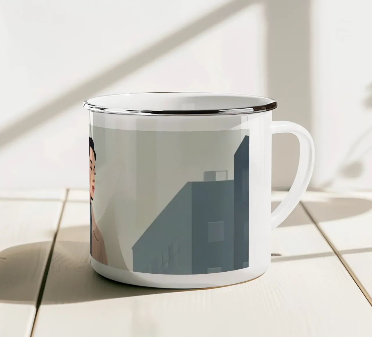 Fiducia tranquilla tazza in smalto da Maison Solis