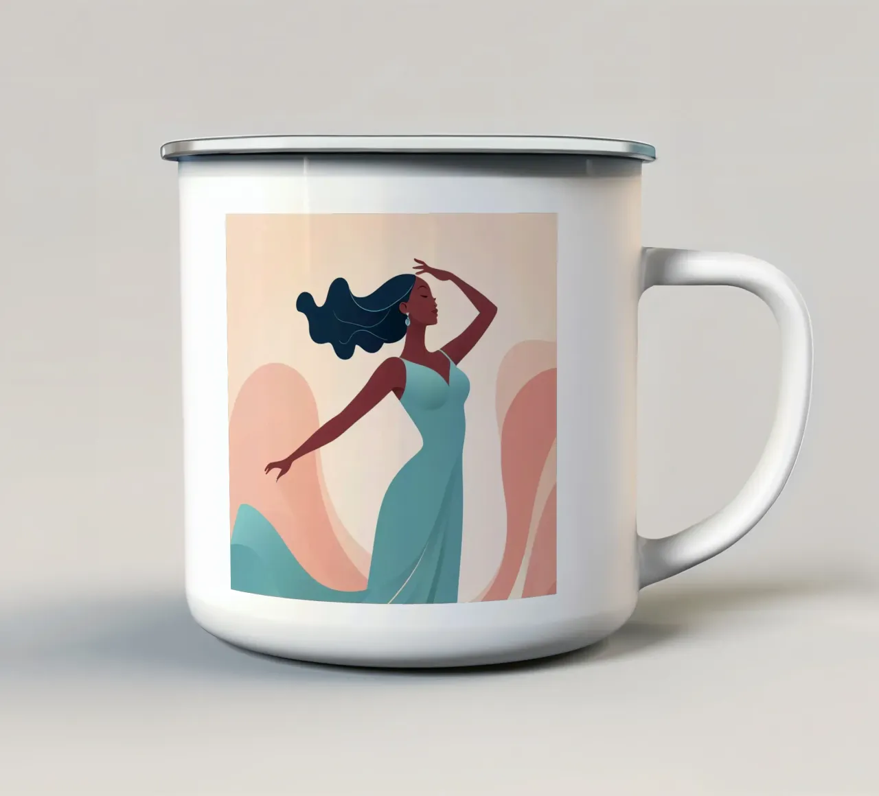 Movimento in serenità tazza in smalto da Maison Solis