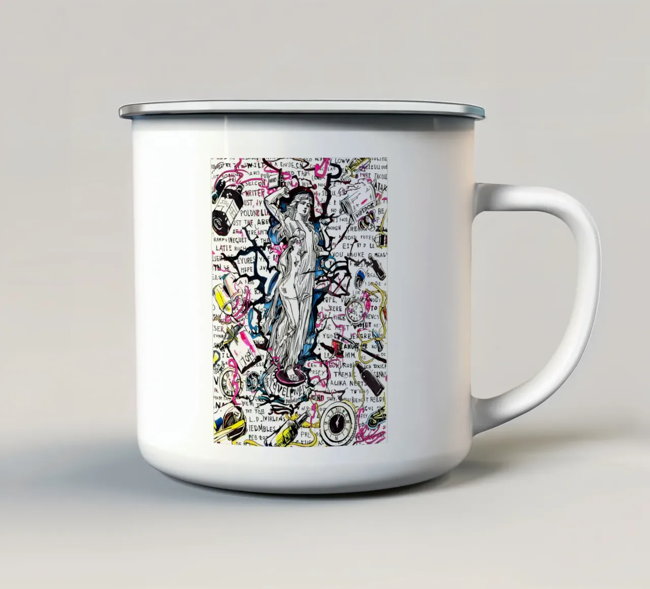 Annegare nelle bottiglie tazza in smalto da uniqe world