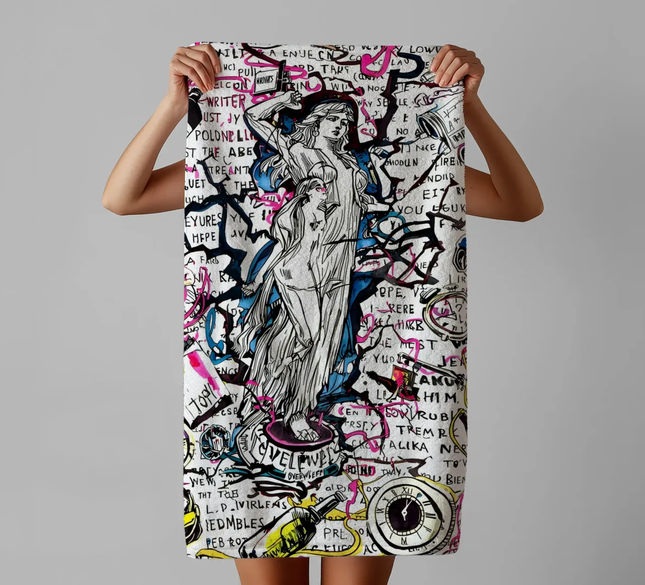 Drowning in Bottles towel by uniqe world